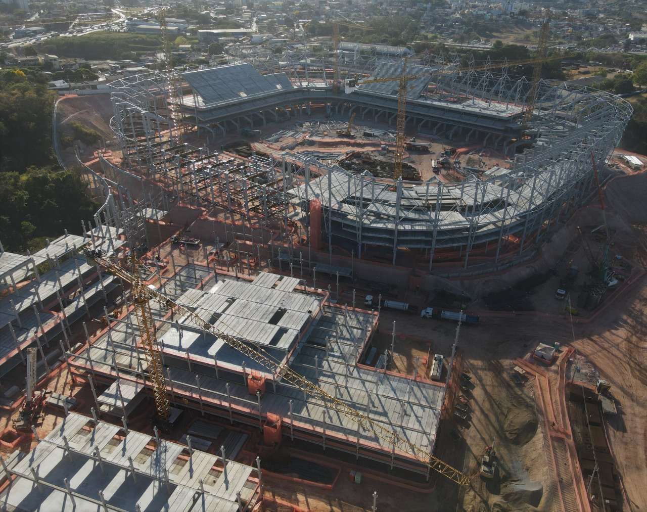 Vista aérea da Arena MRV em construção